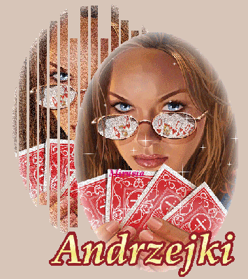 Błyszcząca kobieta z kartami andrzejki
